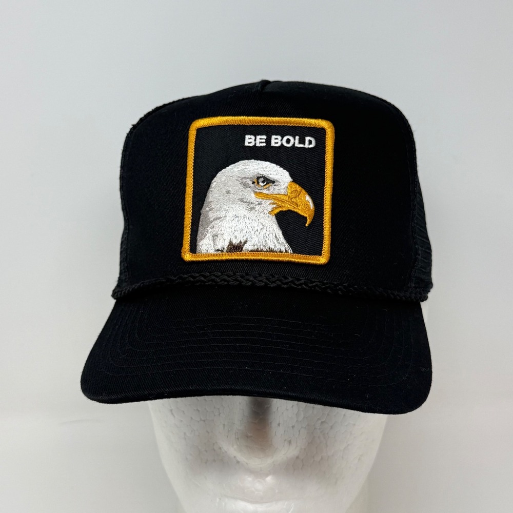 Cobra Be Bold Eagle Patch Trucker Hat Black Mesh Snapback Cap One Size